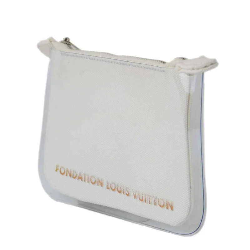 Louis Vuitton bags with a chain - link trim and a leather body for a modern edgeLouis Vuitton Foundation Museum Limited Edition Pouch White