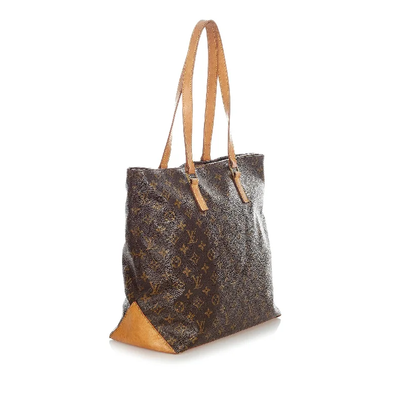 Louis Vuitton bags with a chain - link trim and a leather body for a modern edgeLouis Vuitton Monogram Cabas Mezzo (23195)