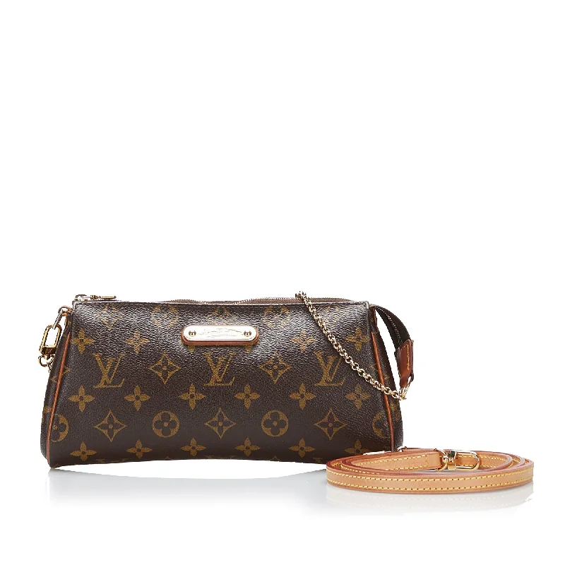 Louis Vuitton bags with a chain - link trim and a leather body for a modern edgeLouis Vuitton Eva Monogram Canvas