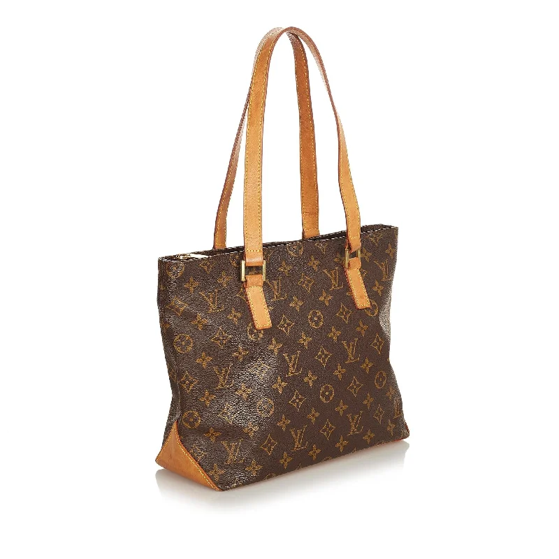 Louis Vuitton bags with a chain - link trim and a leather body for a modern edgeLouis Vuitton Monogram Cabas Mezzo (25826)