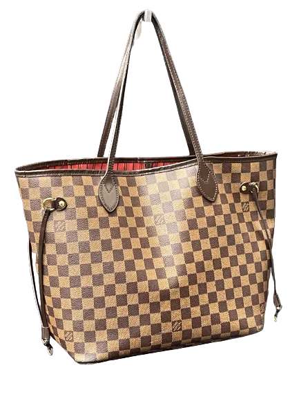 Louis Vuitton bags with a chain - link trim and a leather body for a modern edgeLouis Vuitton Damier Ebene Neverfull Shoulder Bag