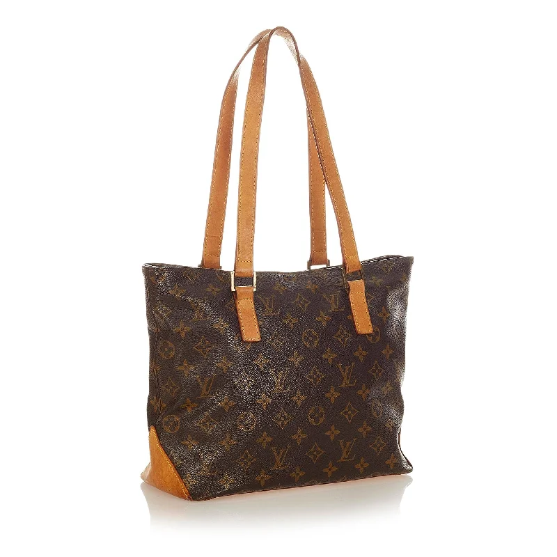 Louis Vuitton bags with a chain - link trim and a leather body for a modern edgeLouis Vuitton Monogram Cabas Mezzo (26779)