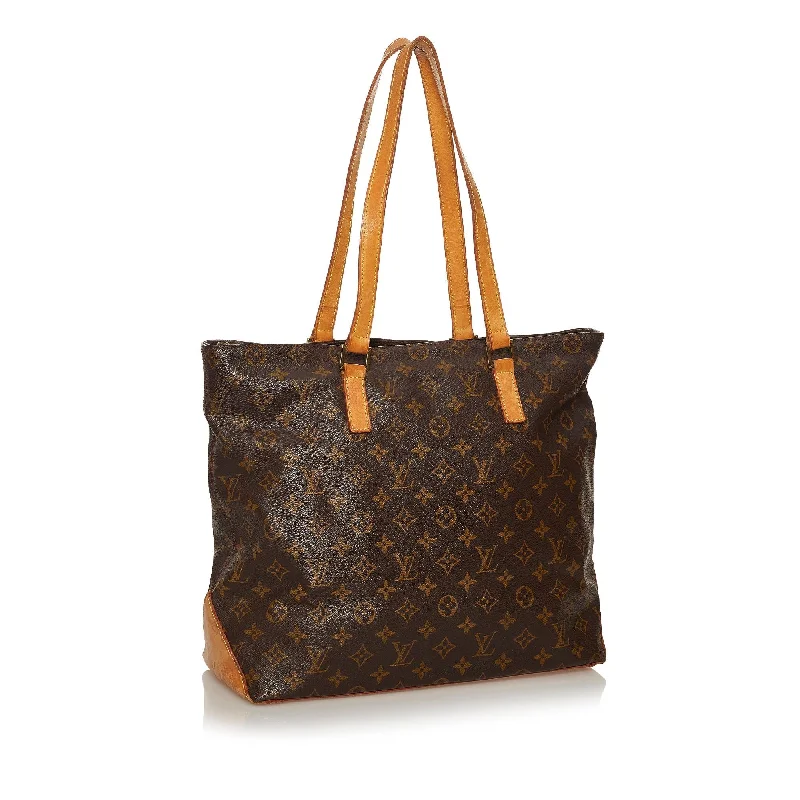 Louis Vuitton bags with a chain - link trim and a leather body for a modern edgeLouis Vuitton Monogram Cabas Mezzo (29073)