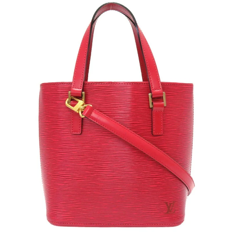 Louis Vuitton bags with a chain - link trim and a leather body for a modern edgeLouis Vuitton Epi Vavan PM Castilian Red SP Order Handbag 0121 LOUIS VUITTON