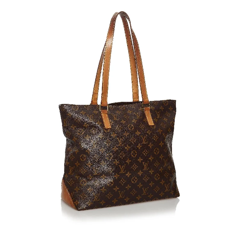 Louis Vuitton bags with a chain - link trim and a leather body for a modern edgeLouis Vuitton Monogram Cabas Mezzo (30993)