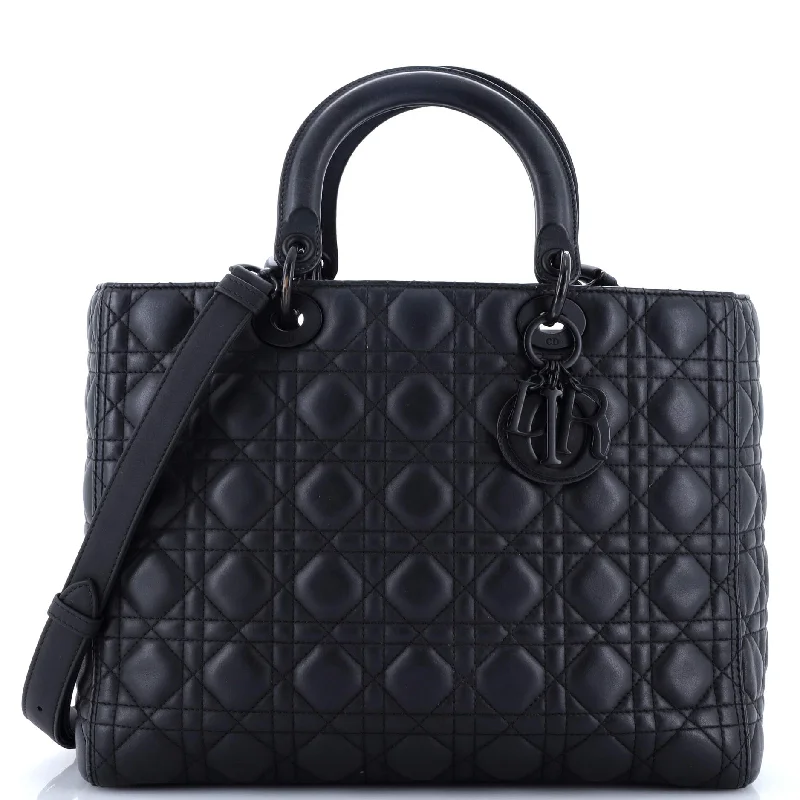 Ultra Matte Lady Dior Bag Cannage Quilt Calfskin Large