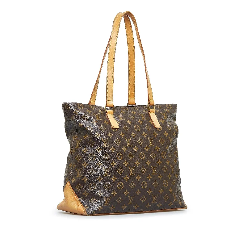 Louis Vuitton bags with a chain - link trim and a leather body for a modern edgeLouis Vuitton Monogram Cabas Mezzo (1DvXtC)