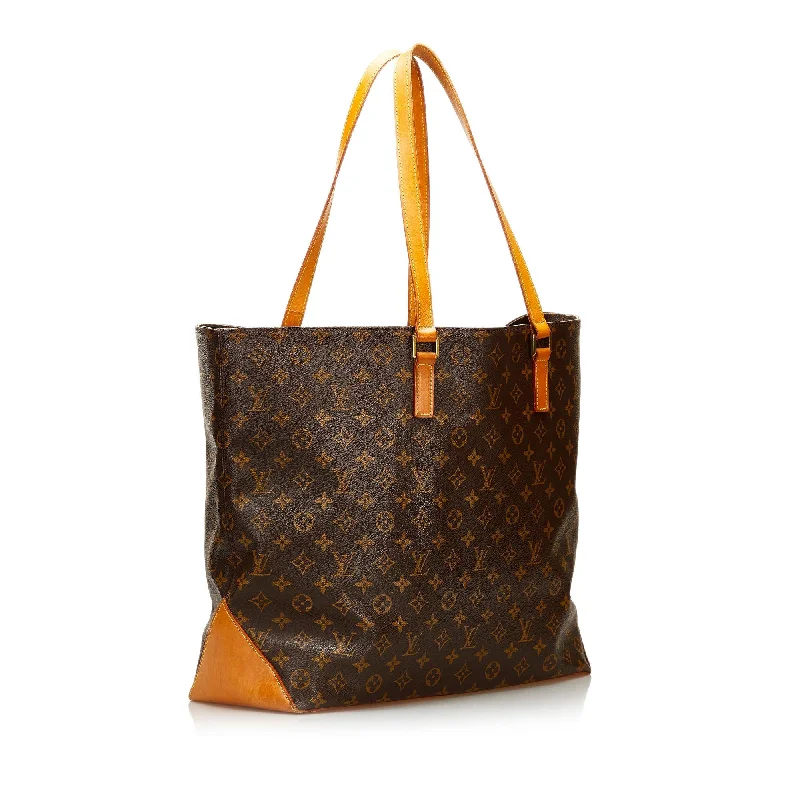 Louis Vuitton bags with a chain - link trim and a leather body for a modern edgeLouis Vuitton Monogram Cabas Alto 35598)