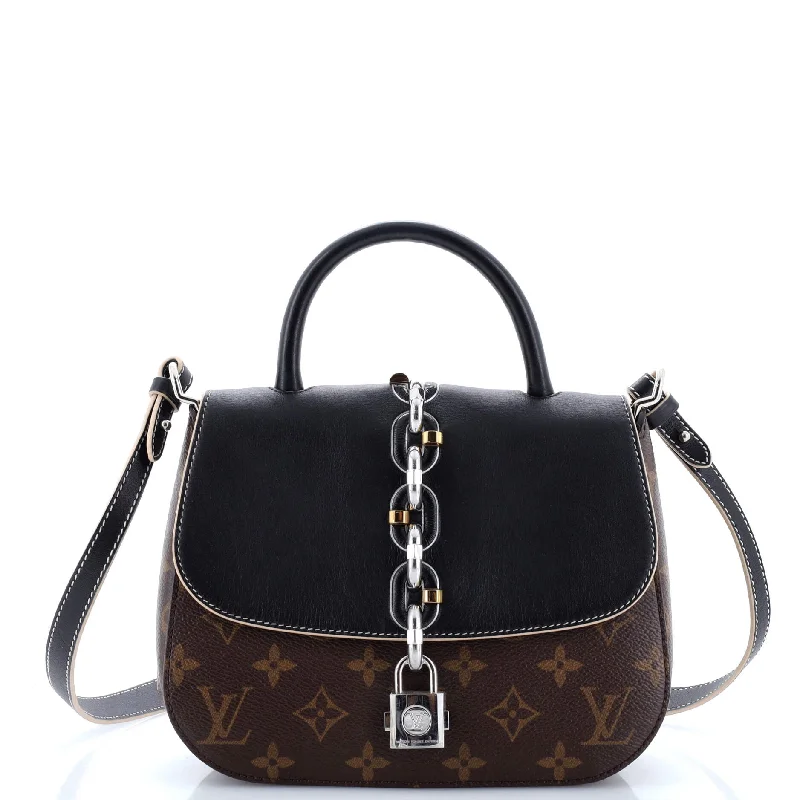 Chain It Handbag Monogram Canvas with Leather PM