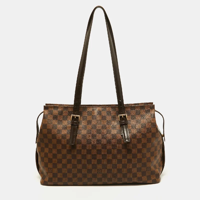 Louis Vuitton bags with a chain - link trim and a leather body for a modern edgeLouis Vuitton Damier Ebene Canvas Chelsea Bag