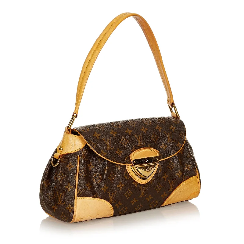 Louis Vuitton bags with a chain - link trim and a leather body for a modern edgeLouis Vuitton Monogram Beverly MM (26796)