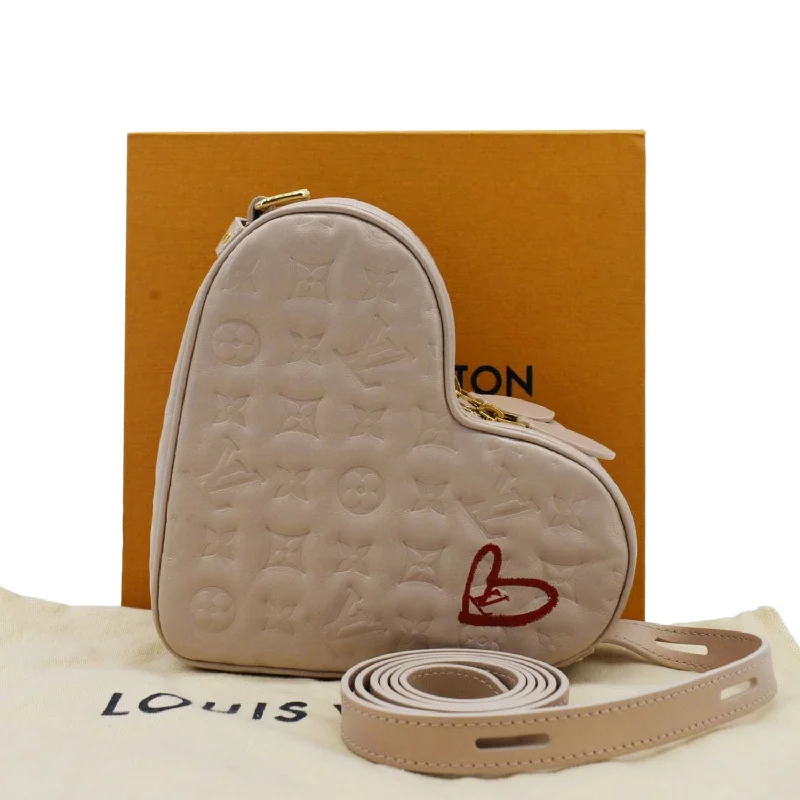 Louis Vuitton bags with a chain - link trim and a leather body for a modern edgeLOUIS VUITTON Fall In Love Sac Coeur Monogram Embossed Crossbody Bag Light Pink