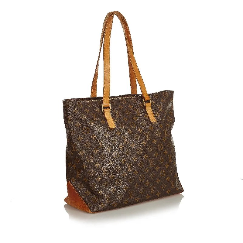 Louis Vuitton bags with a chain - link trim and a leather body for a modern edgeLouis Vuitton Monogram Cabas Alto (25967)