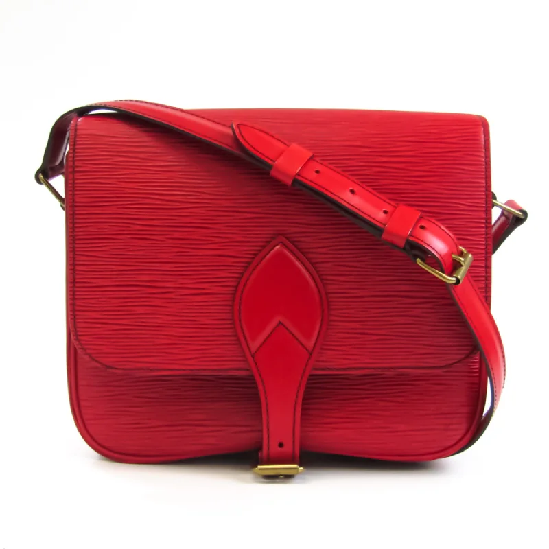 Louis Vuitton bags with a chain - link trim and a leather body for a modern edgeLouis Vuitton Epi Cartouchiere M52247 Women's Shoulder Bag Castilian Red