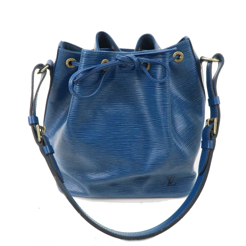 Louis Vuitton bags with a chain - link trim and a leather body for a modern edgeLouis Vuitton Epi Petit Noe Shoulder Bag Toledo Blue M44105