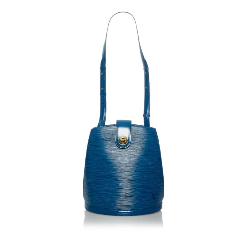 Louis Vuitton bags with a chain - link trim and a leather body for a modern edgeLouis Vuitton Epi Cluny One Shoulder Bag M52255 Toledo Blue Leather Ladies LOUIS VUITTON