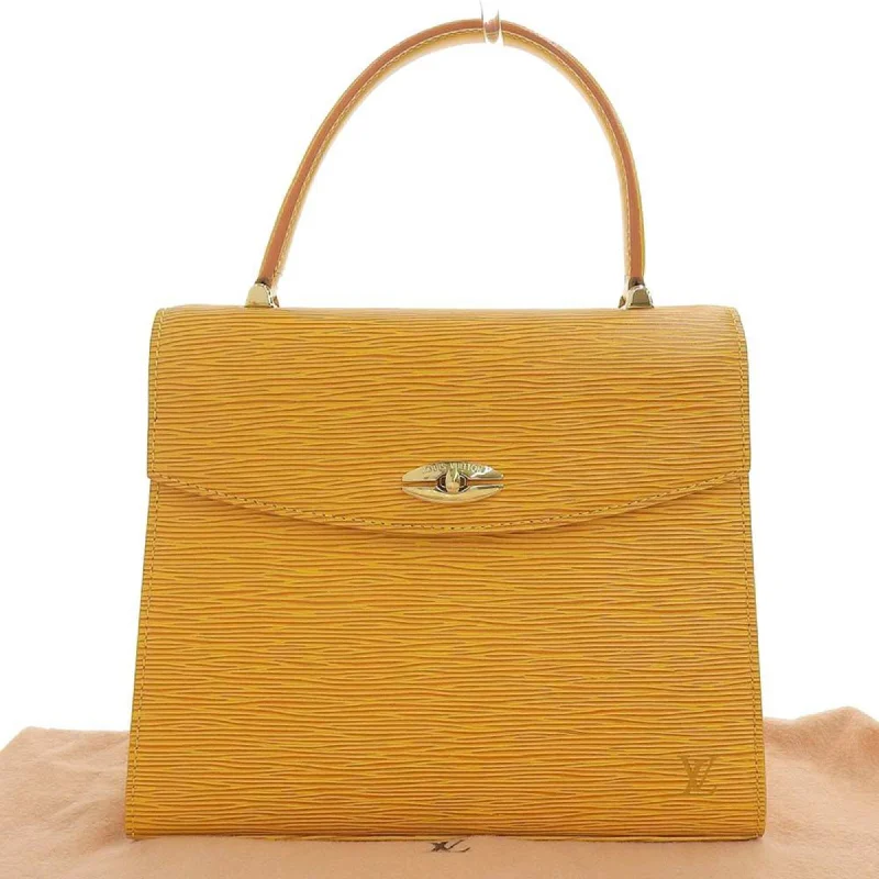 Louis Vuitton bags with a chain - link trim and a leather body for a modern edgeLouis Vuitton Epi Malesherbe Handbag Yellow M52379