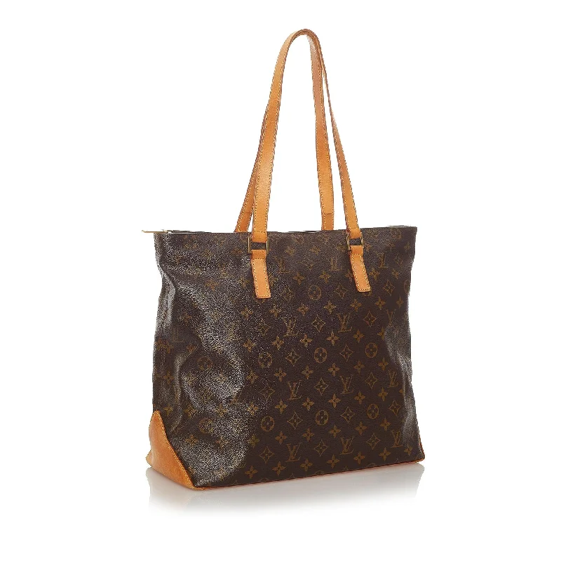 Louis Vuitton bags with a chain - link trim and a leather body for a modern edgeLouis Vuitton Monogram Cabas Alto (27428)