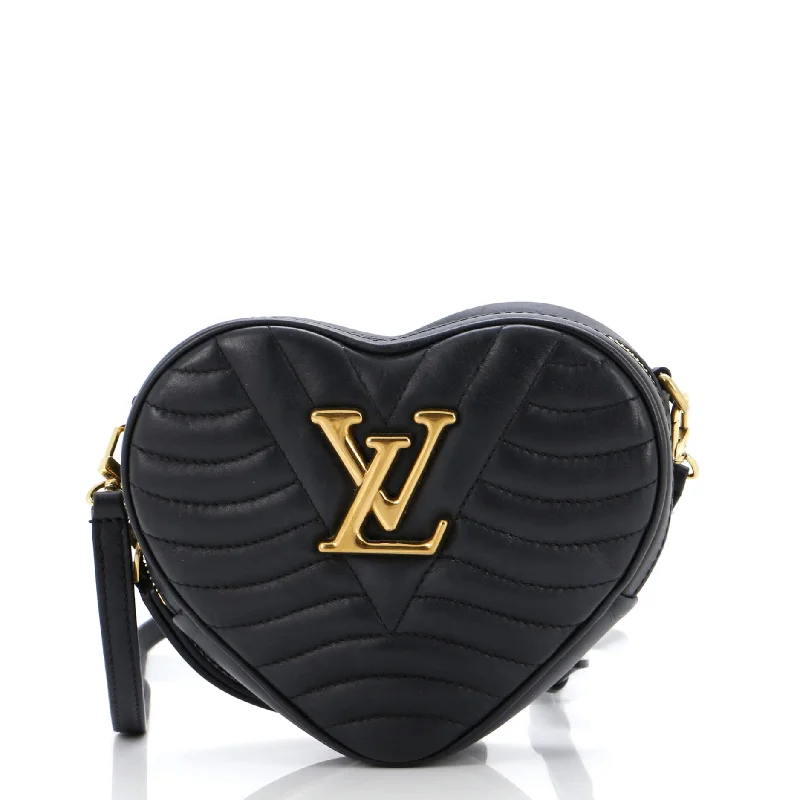 New Wave Heart Crossbody Bag Quilted Leather