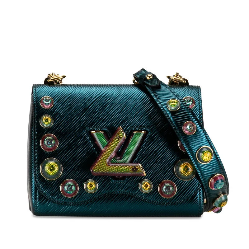 Louis Vuitton bags with a chain - link trim and a leather body for a modern edgeLouis Vuitton Epi Twist PM Stands Chain Shoulder Bag M53092 Green Multicolor Leather  Louis Vuitton