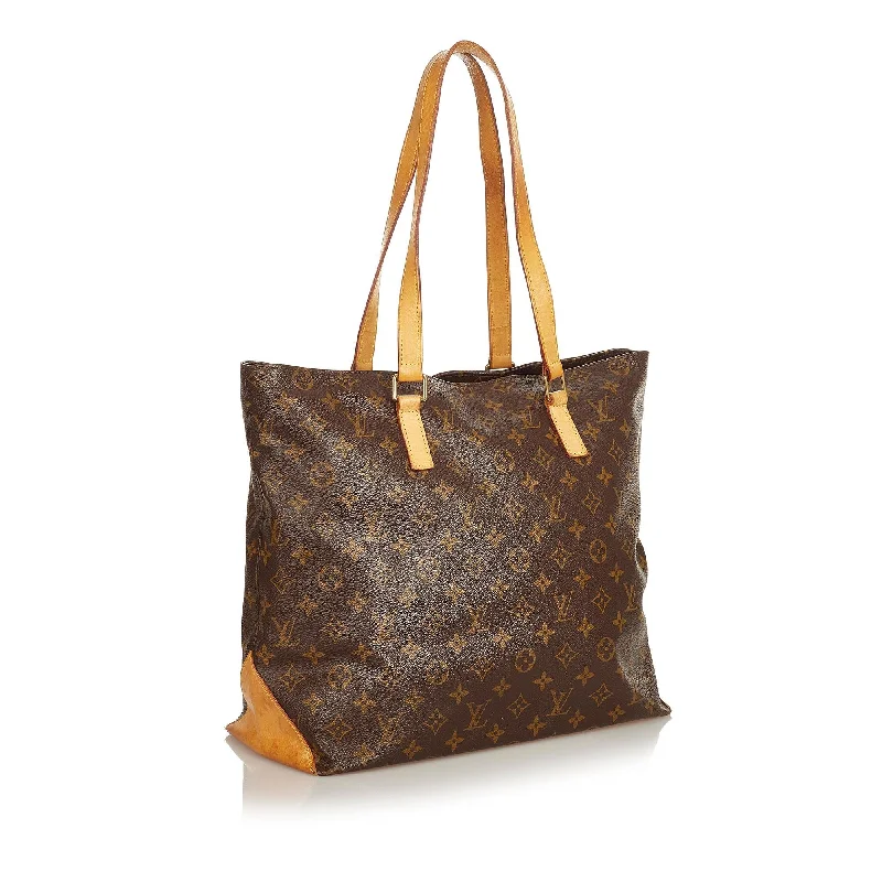 Louis Vuitton bags with a chain - link trim and a leather body for a modern edgeLouis Vuitton Monogram Cabas Mezzo (26830)