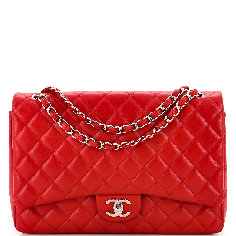 Classic Double Flap Bag Quilted Lambskin Maxi