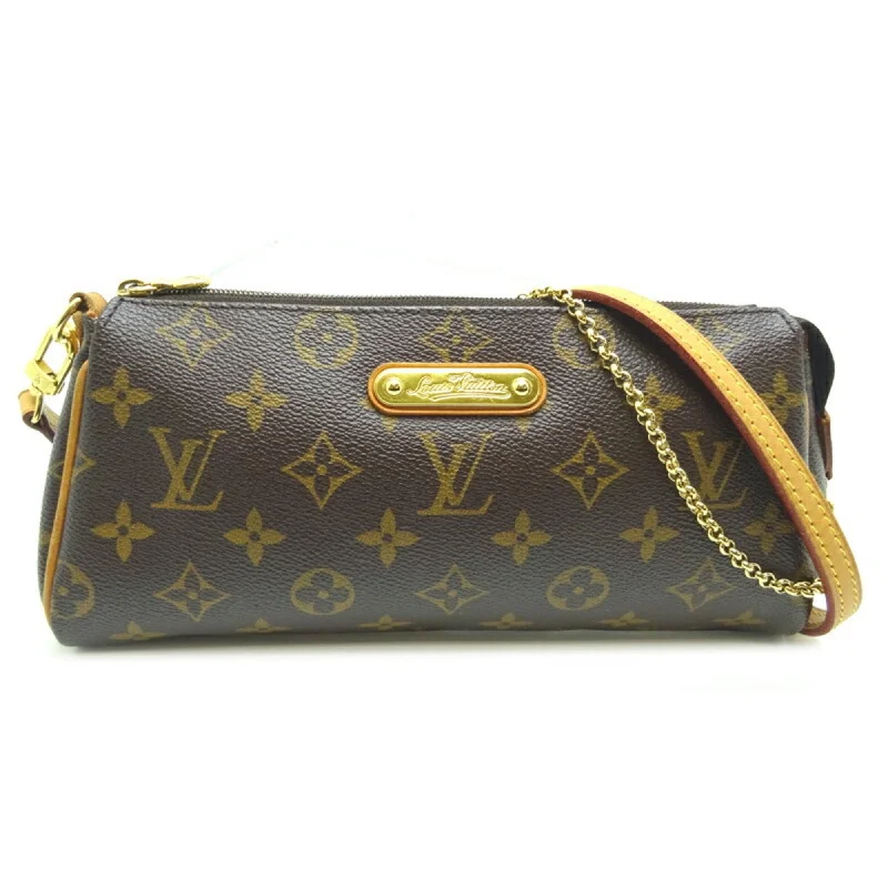 Louis Vuitton bags with a chain - link trim and a leather body for a modern edgeLouis Vuitton Eva Women's Pouch M95567() Monogram Brown