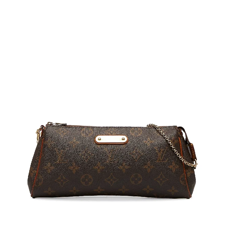 Louis Vuitton bags with a chain - link trim and a leather body for a modern edgeLouis Vuitton Eva Monogram Canvas