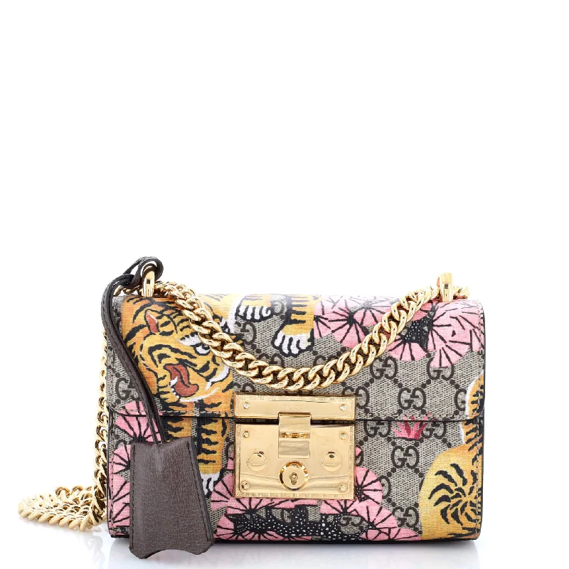 Padlock Shoulder Bag Bengal Print GG Coated Canvas Small