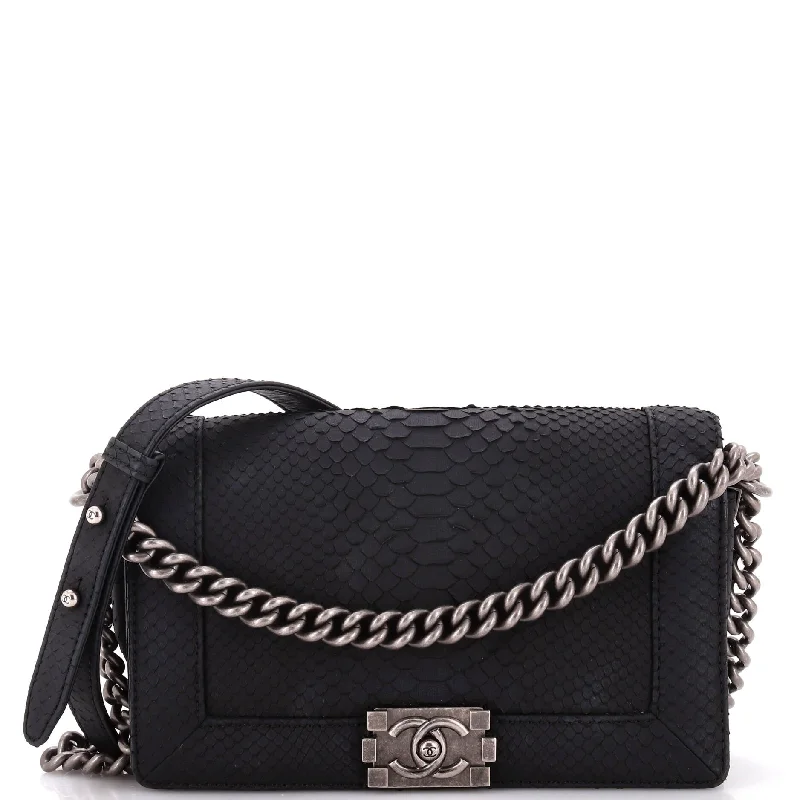 Boy Flap Bag Matte Gentle Python Old Medium