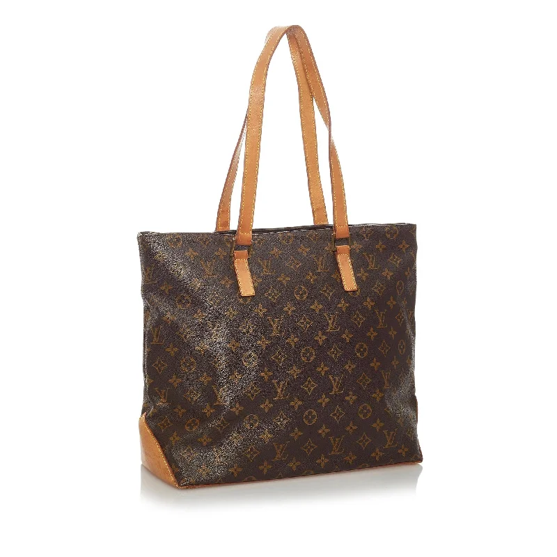 Louis Vuitton bags with a chain - link trim and a leather body for a modern edgeLouis Vuitton Monogram Cabas Mezzo (28641)