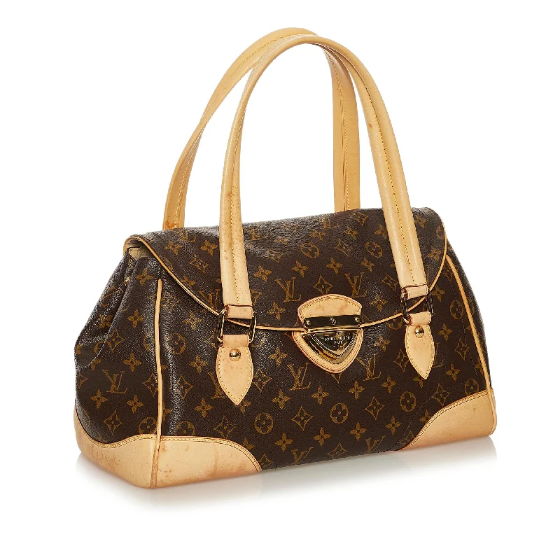 Louis Vuitton bags with a chain - link trim and a leather body for a modern edgeLouis Vuitton Monogram Beverly GM (34419)