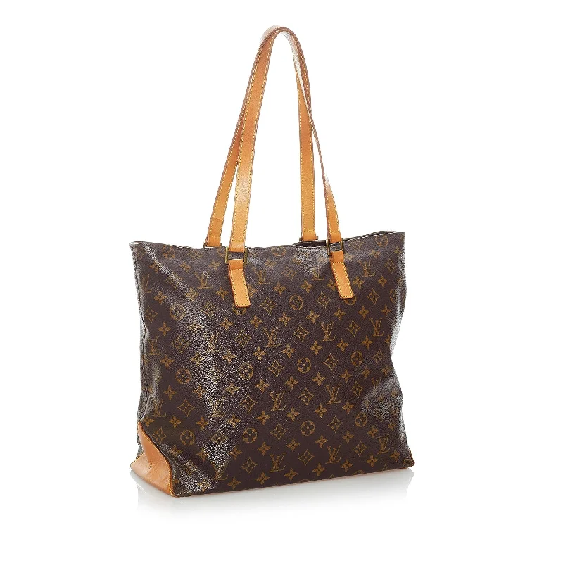 Louis Vuitton bags with a chain - link trim and a leather body for a modern edgeLouis Vuitton Monogram Cabas Mezzo (31335)