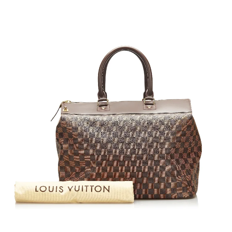 Louis Vuitton bags with a chain - link trim and a leather body for a modern edgeLouis Vuitton Greenwich PM Damier Ebene Canvas