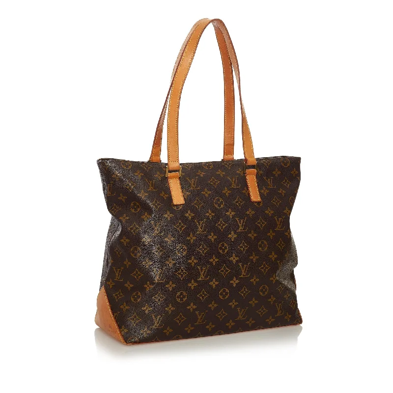 Louis Vuitton bags with a chain - link trim and a leather body for a modern edgeLouis Vuitton Monogram Cabas Mezzo (33062)