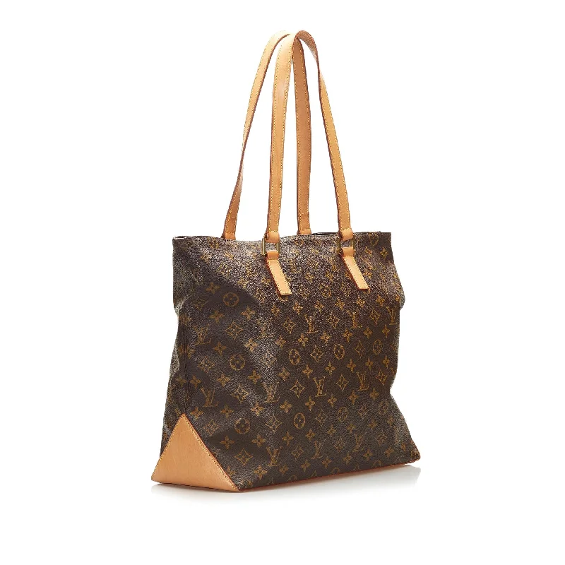 Louis Vuitton bags with a chain - link trim and a leather body for a modern edgeLouis Vuitton Monogram Cabas Mezzo (36903)