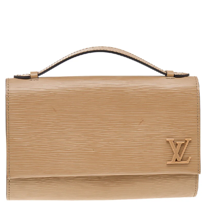 Louis Vuitton bags with a chain - link trim and a leather body for a modern edgeLouis Vuitton Dune Epi Leather Clery Pochette Bag