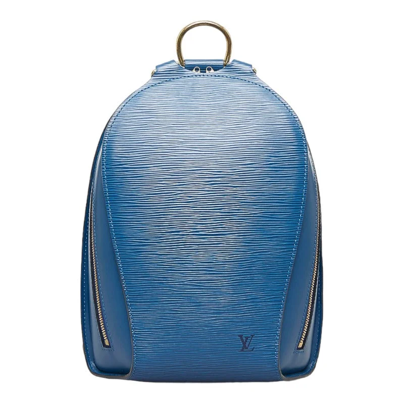 Louis Vuitton bags with a chain - link trim and a leather body for a modern edgeLouis Vuitton Epic Mavion Backpack M52235 Trad Blue Leather Ladies Louis Vuitton