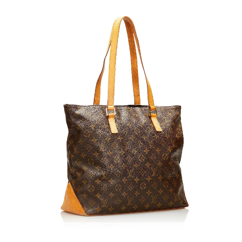 Louis Vuitton bags with a chain - link trim and a leather body for a modern edgeLouis Vuitton Monogram Cabas Mezzo (37670)