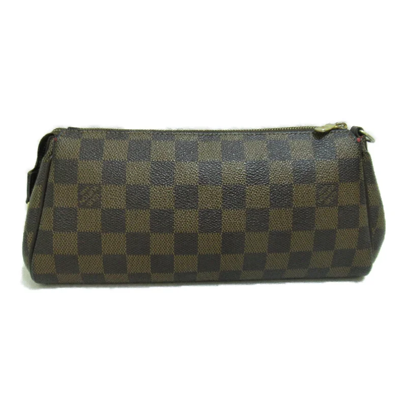 Louis Vuitton bags with a chain - link trim and a leather body for a modern edgeLOUIS VUITTON Eva Brown Ebene Damier PVC coated canvas N55213