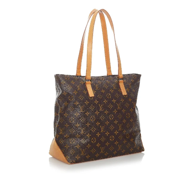 Louis Vuitton bags with a chain - link trim and a leather body for a modern edgeLouis Vuitton Monogram Cabas Mezzo (30488)