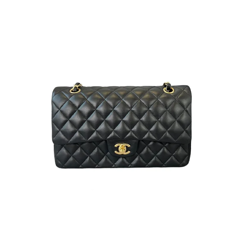 Chanel Colorful Handbag for Spring OutfitsClassic Double Flap Medium Lambskin Black GHW