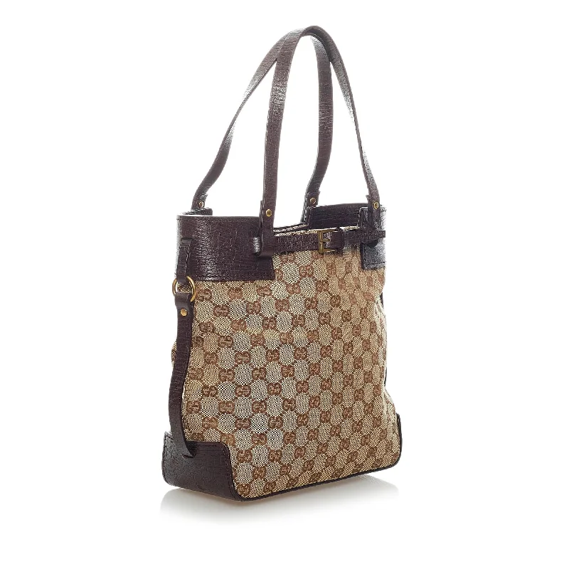 Gucci tote bags for women with a printed Gucci logoGucci GG Canvas Handbag (33328)