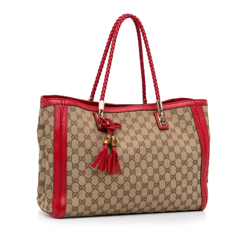 Gucci handbags for women with a patent - leather finishGucci GG Canvas Bella Tote (SHG-TRYzVO)