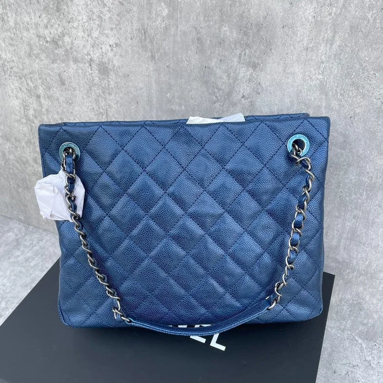 Chanel Lightweight Handbag for Daily ErrandsChanel CC Blue Caviar Quilted Tote Bag