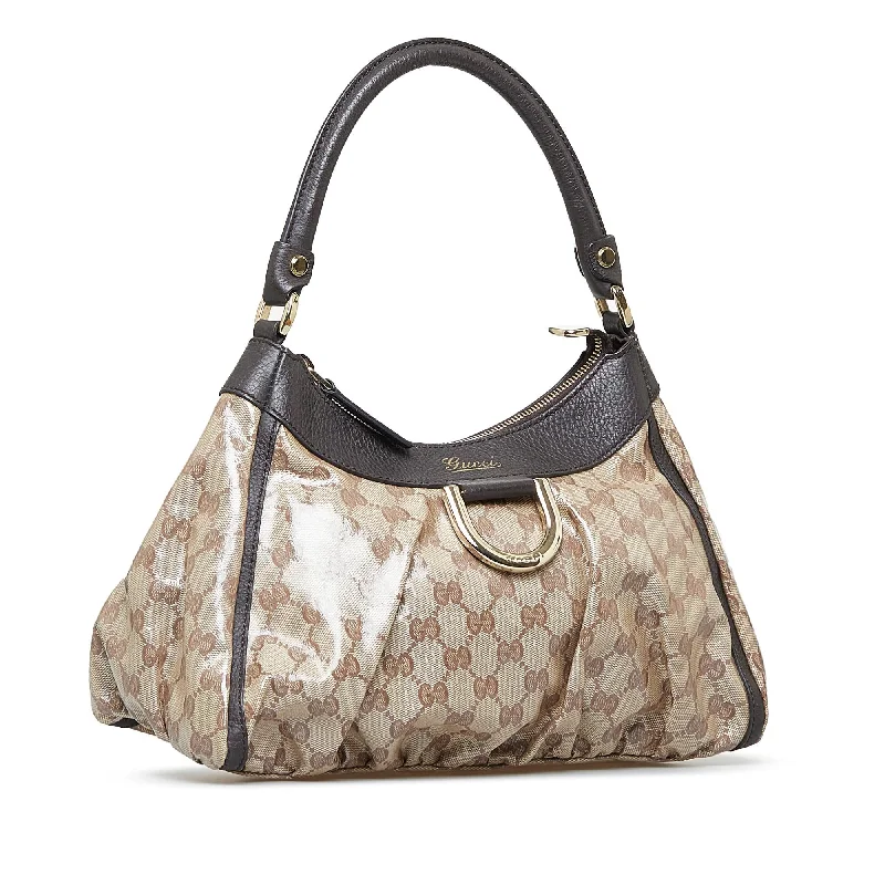 Women Gucci bags with a zippered interior pocketGucci GG Crystal Abbey D-Ring Shoulder Bag (SHG-hB9IJ4)