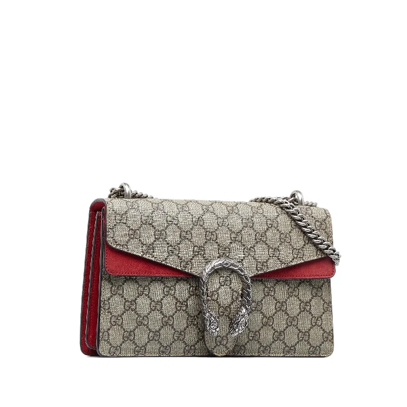 Women Gucci bags with a front - zip pocket for small itemsGucci Small GG Supreme Dionysus Shoulder Bag (SHG-Du65oF)