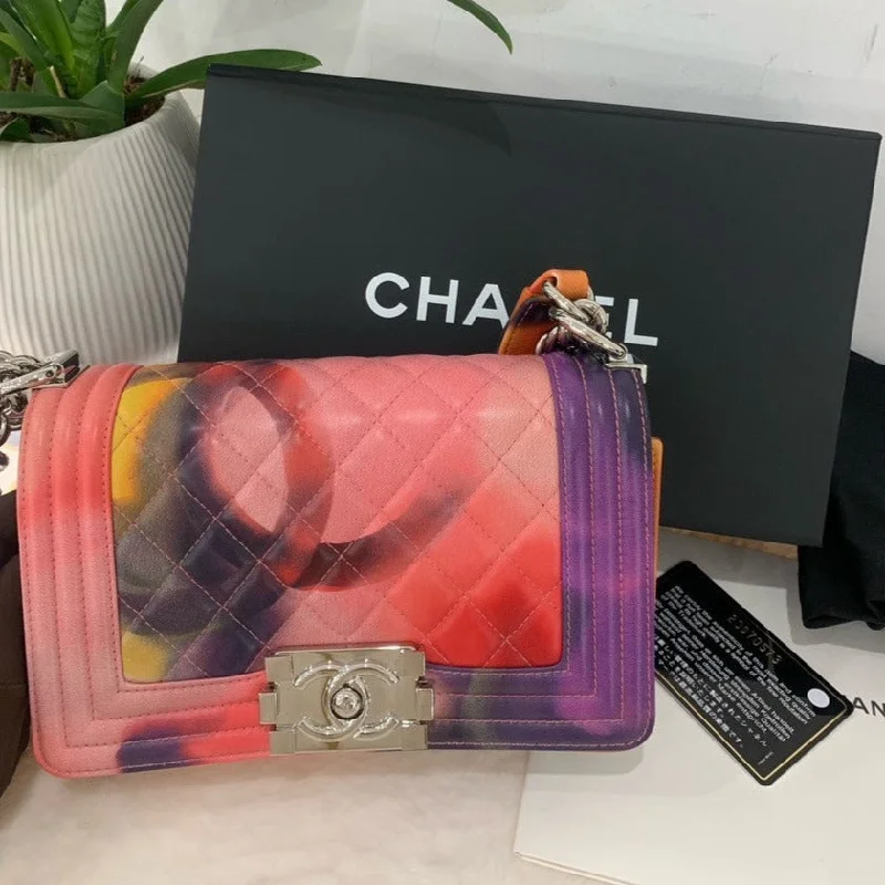 Chanel Designer Handbag with Unique Design(Full-Set) Chanel 2015 Year Limited Edition Inkjet Flower Print Leboy Shoulder Bag