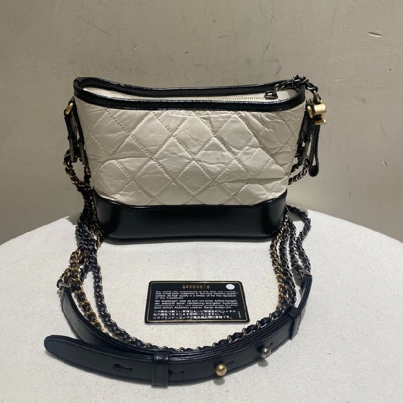 Chanel Chain Strap Handbag for Everyday UseChanel Gabrielle Small White Black Quilted Leather Shoulder Bag