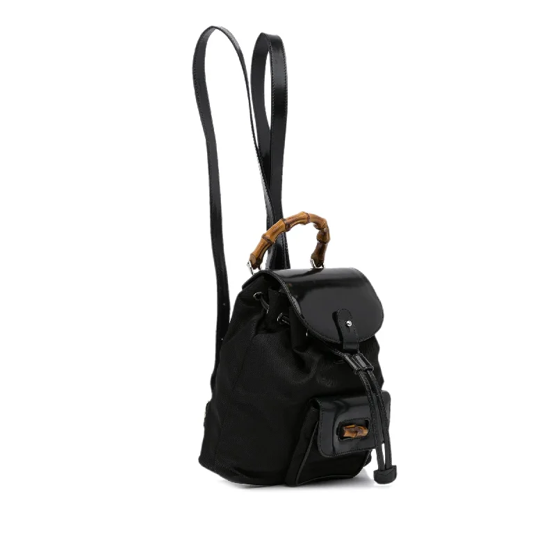 Women Gucci crossbody bags with a keychain holderGucci Mini Bamboo Backpack (SHG-cMpThL)